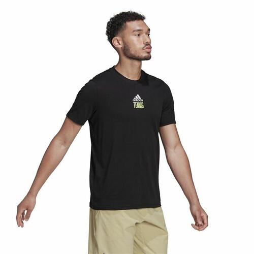 Kortærmet T-shirt til Mænd Adidas Aeroready Paris Graphic Tovtrækning Sort XL