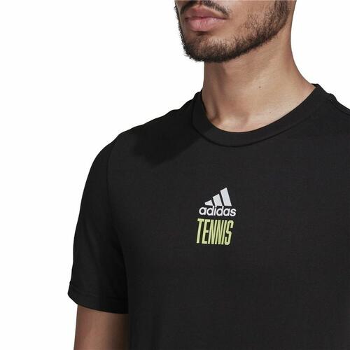 Kortærmet T-shirt til Mænd Adidas Aeroready Paris Graphic Tovtrækning Sort XL