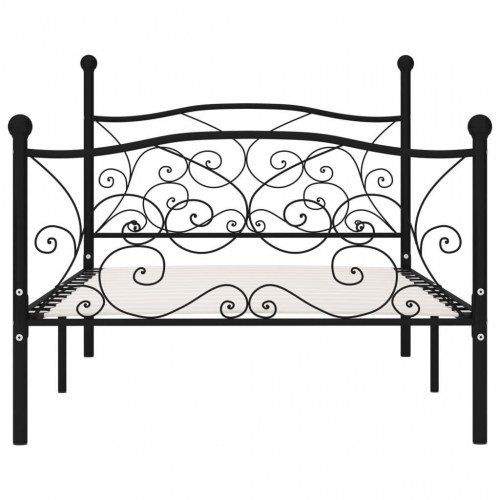 Sengestel med lamelbund 90 x 200 cm - metal, sort