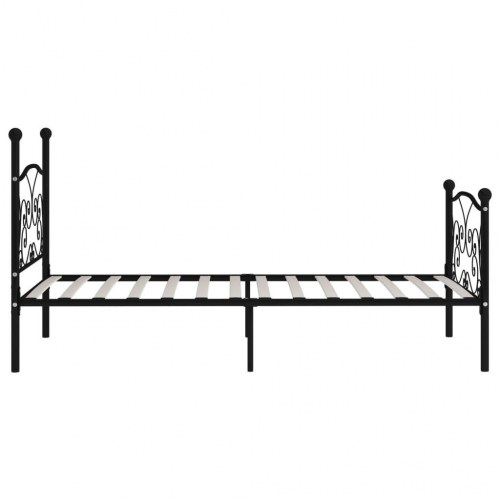 Sengestel med lamelbund 90 x 200 cm - metal, sort
