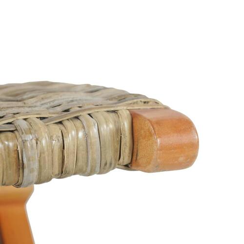 Afslapningsstol naturlig kubu-rattan massivt mahognitræ