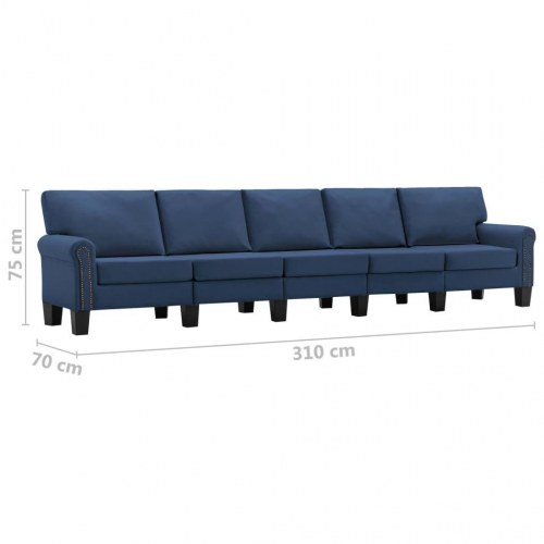 5-personers sofa stof blå