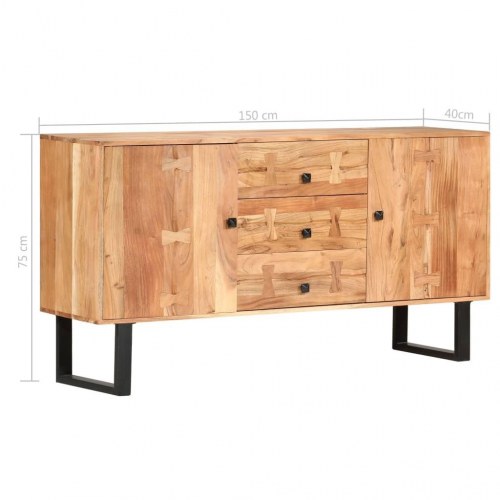 Skænk 150x40x75 cm massivt akacietræ