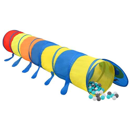 Legetunnel til børn 245 cm 250 bolde polyester flerfarvet