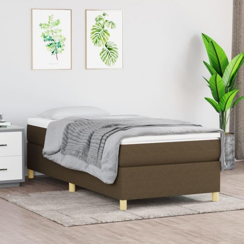 Boxspring sengeramme i stof - mørkebrun 80×200 cm