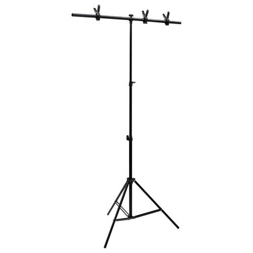T-formet baggrundsstativ 91x60x(70-200) cm sort