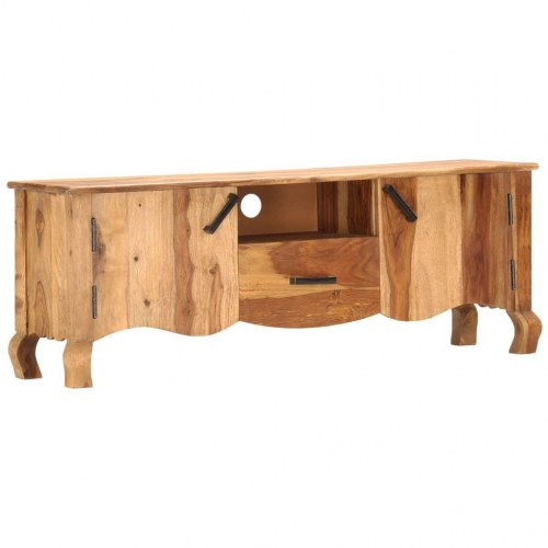 Tv-bord 115x30x42 cm massivt teaktræ