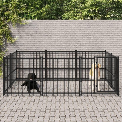 Udendørs hundegård 5,63 m² stål