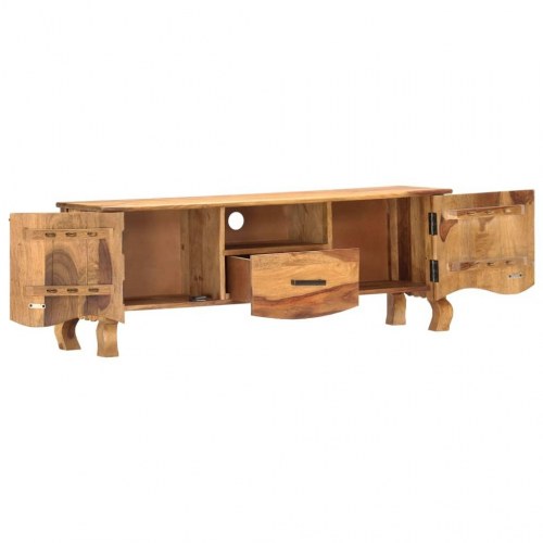 Tv-bord 115x30x42 cm massivt teaktræ