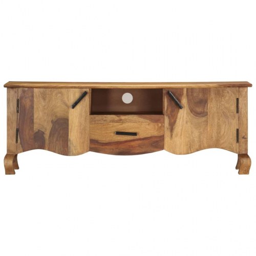 Tv-bord 115x30x42 cm massivt teaktræ