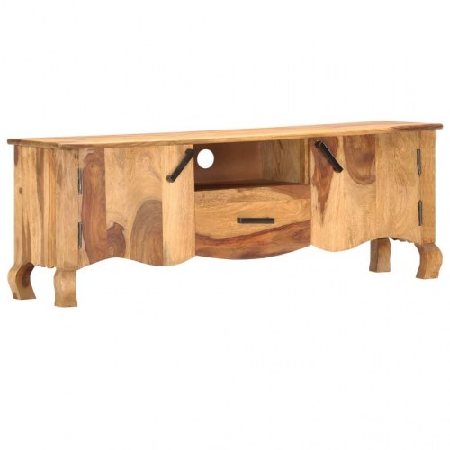 Tv-bord 115x30x42 cm massivt teaktræ