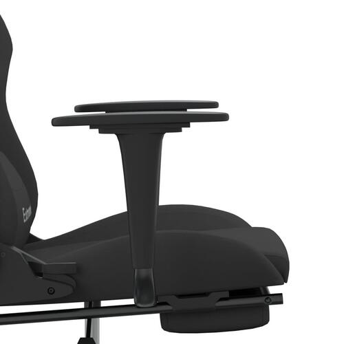 Gamingstol med fodstøtte stof sort