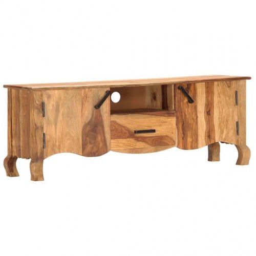 Tv-bord 115x30x42 cm massivt teaktræ