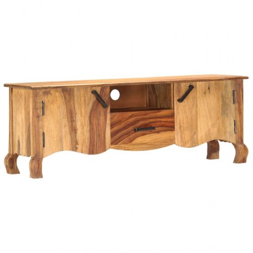 Tv-bord 115x30x42 cm massivt teaktræ