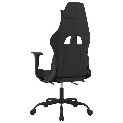 Gamingstol med fodstøtte stof sort og blå