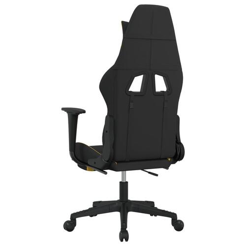 Gamingstol med fodstøtte stof sort og gul