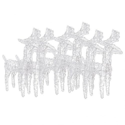 Julerensdyr 6 stk. 240 LED'er akryl flerfarvet lys