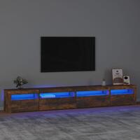 Tv-skab med LED-lys 270x35x40 cm røget egetræ