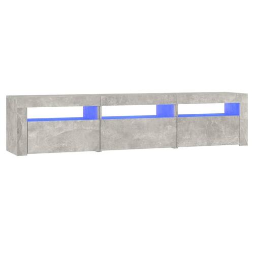 Tv-bord med LED-lys 180x35x40 cm betongrå