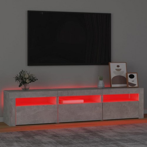 Tv-bord med LED-lys - 180 × 35 × 40 cm, betongrå