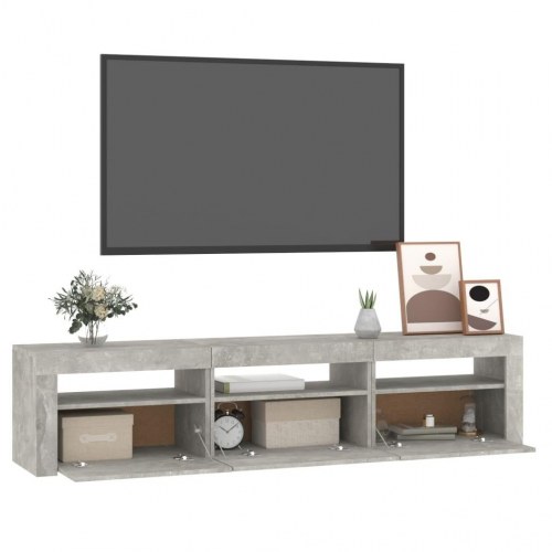 Tv-bord med LED-lys - 180 × 35 × 40 cm, betongrå