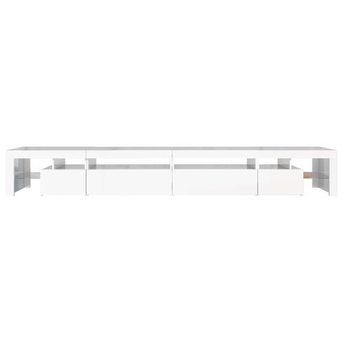 Tv-skab med LED-lys 290x36,5x40 cm hvid højglans