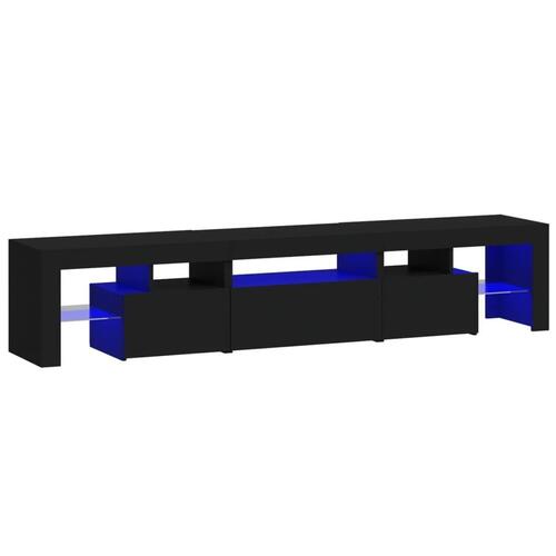 Tv-bord med LED-lys sort 200x36,5x40 cm