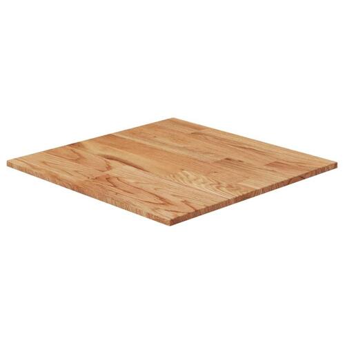 Firkantet bordplade 50x50x1,5 cm behandlet massivt eg lysebrun
