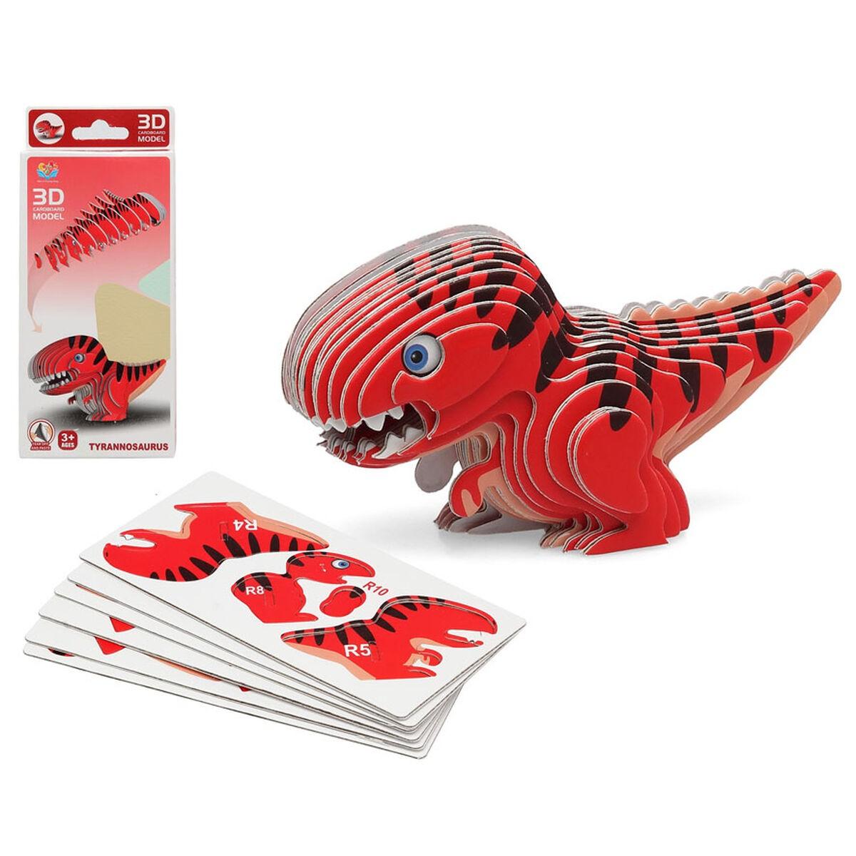 3D Puslespil Dino Rød 18 x 8 cm