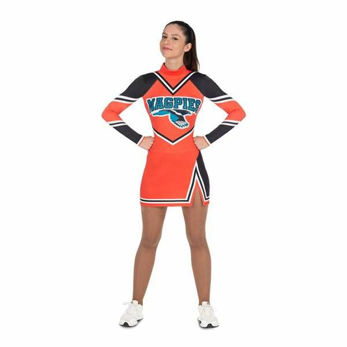 Kostume til voksne Orange/Sort Cheerleader Orange S