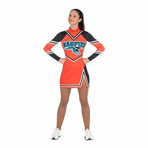 Kostume til voksne Orange/Sort Cheerleader Orange L