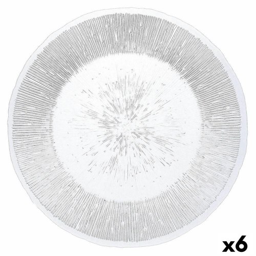 Lonja middagstallerken - gennemsigtigt glas, 6 stk.