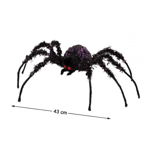 Halloween edderkop dekoration - sort, 43 × 36 cm