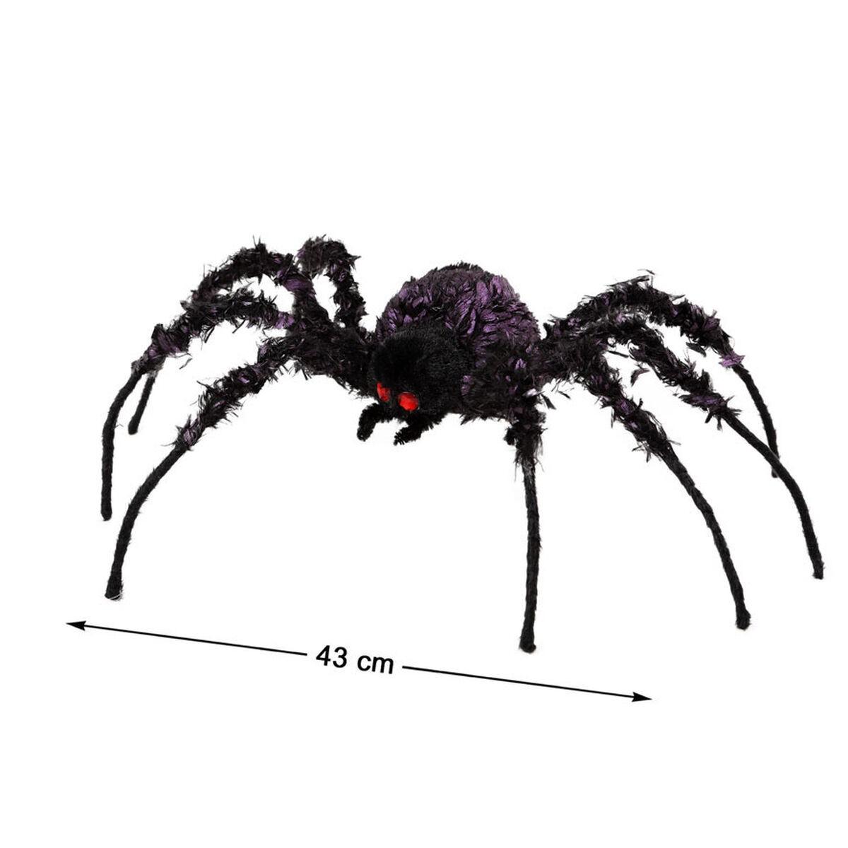 Halloween edderkop dekoration - sort, 43 × 36 cm