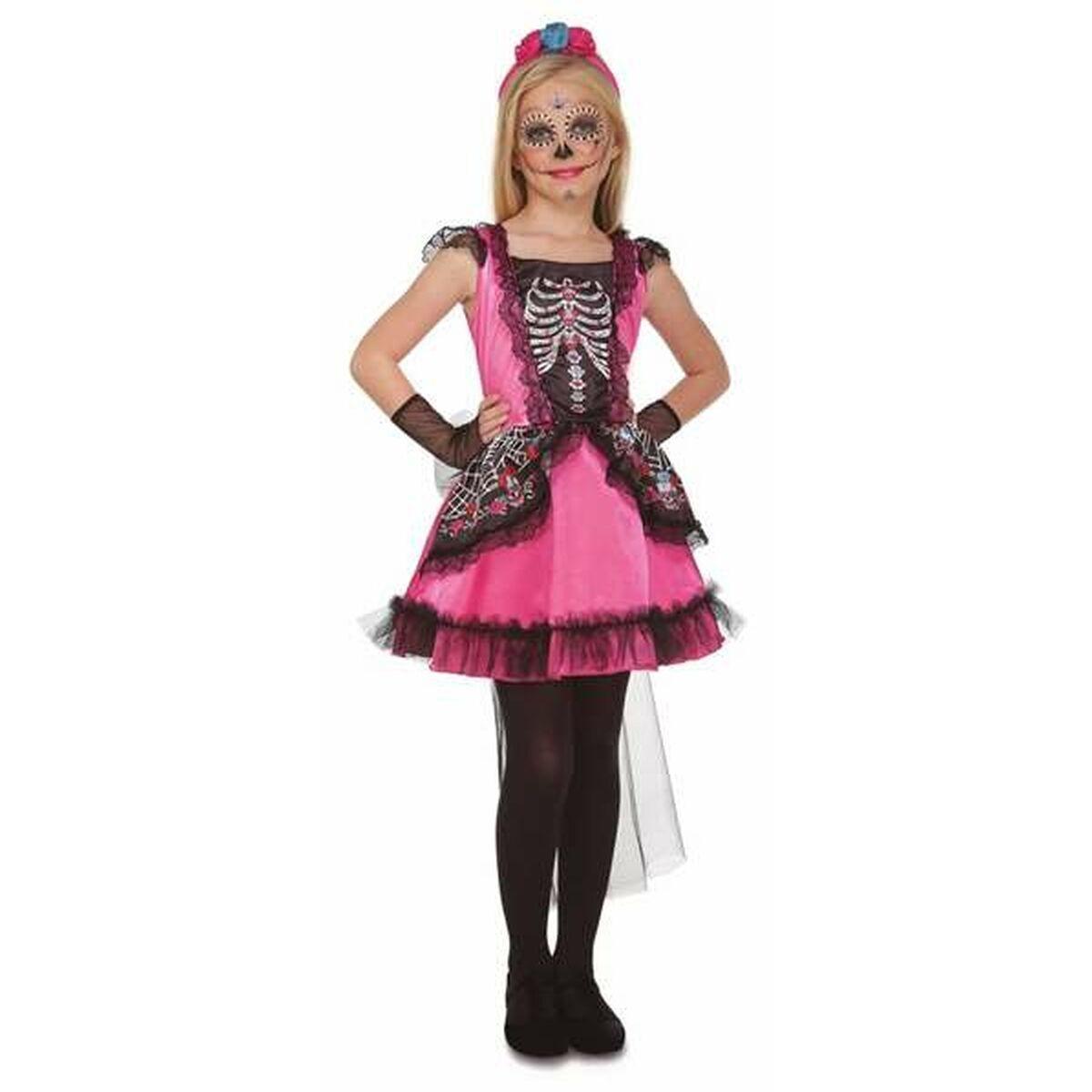 Børnekostume - Sort/Pink Catrina (3 dele) 5-6 år