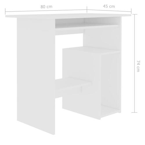 Skrivebord 80 x 45 x 74 cm spånplade hvid