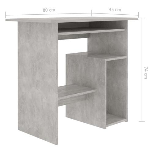 Skrivebord 80 x 45 x 74 cm spånplade betongrå