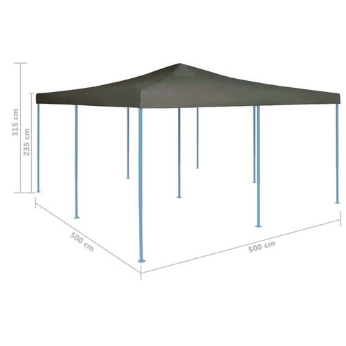 Foldbar pavillon 5x5 m antracitgrå