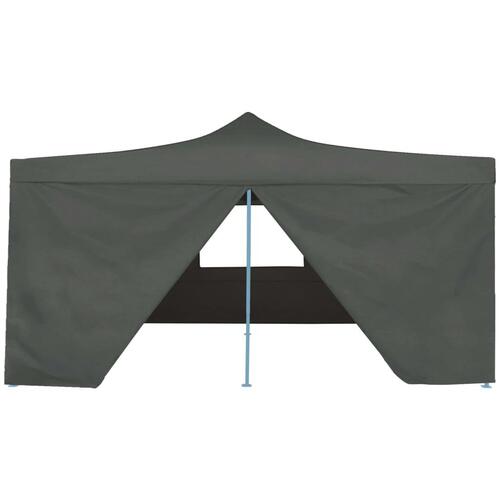 Foldbar pavillon med 4 sidevægge 5x5 m antracitgrå
