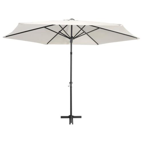 Udendørs parasol med stålstang 300 cm sandhvid