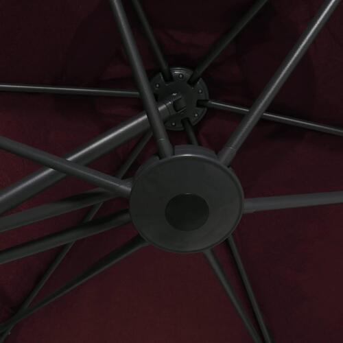 Udendørs parasol med stålstang 300 cm bordeauxrød