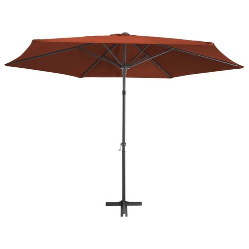 Udendørs parasol med stålstang 300 cm terracottafarvet