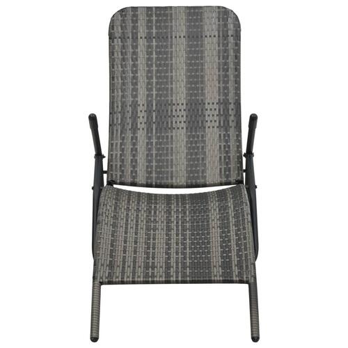 Foldbar liggestol polyrattan grå