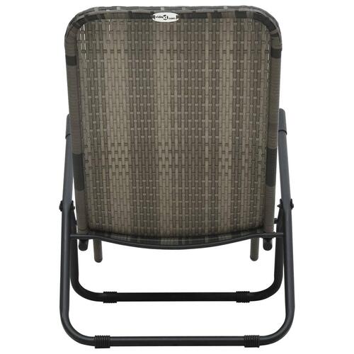 Foldbar liggestol polyrattan grå