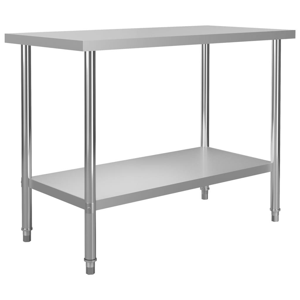 Arbejdsbord til køkken 120x60x85 cm rustfrit stål