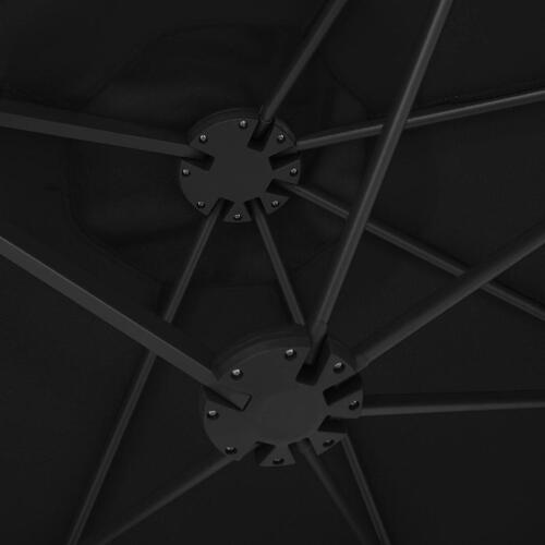 Udendørs parasol med aluminiumsstang 460 x 270 cm sort