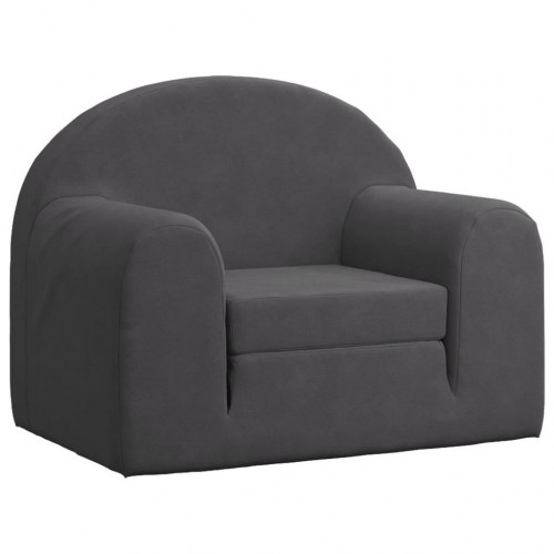 Sofaseng til børn i blødt plys - antracitgrå