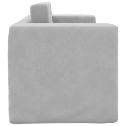 2-personers sofaseng til børn blødt plys lysegrå