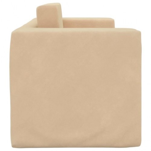 2-personers sofaseng til børn blødt plys cremefarvet