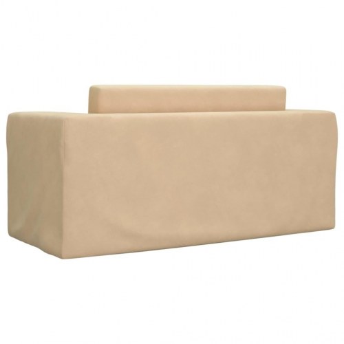 2-personers sofaseng til børn blødt plys cremefarvet